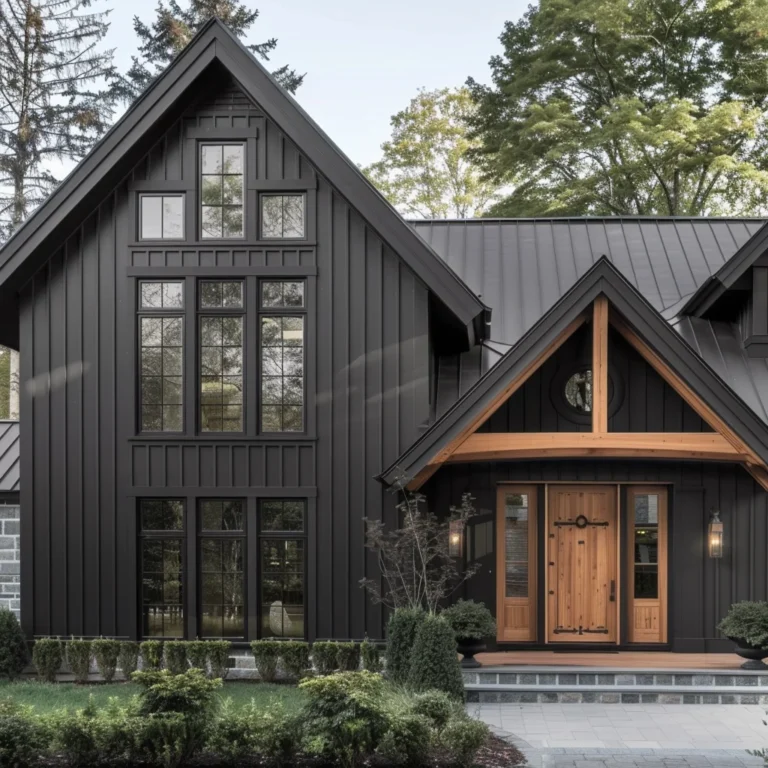 black house with cedar accents